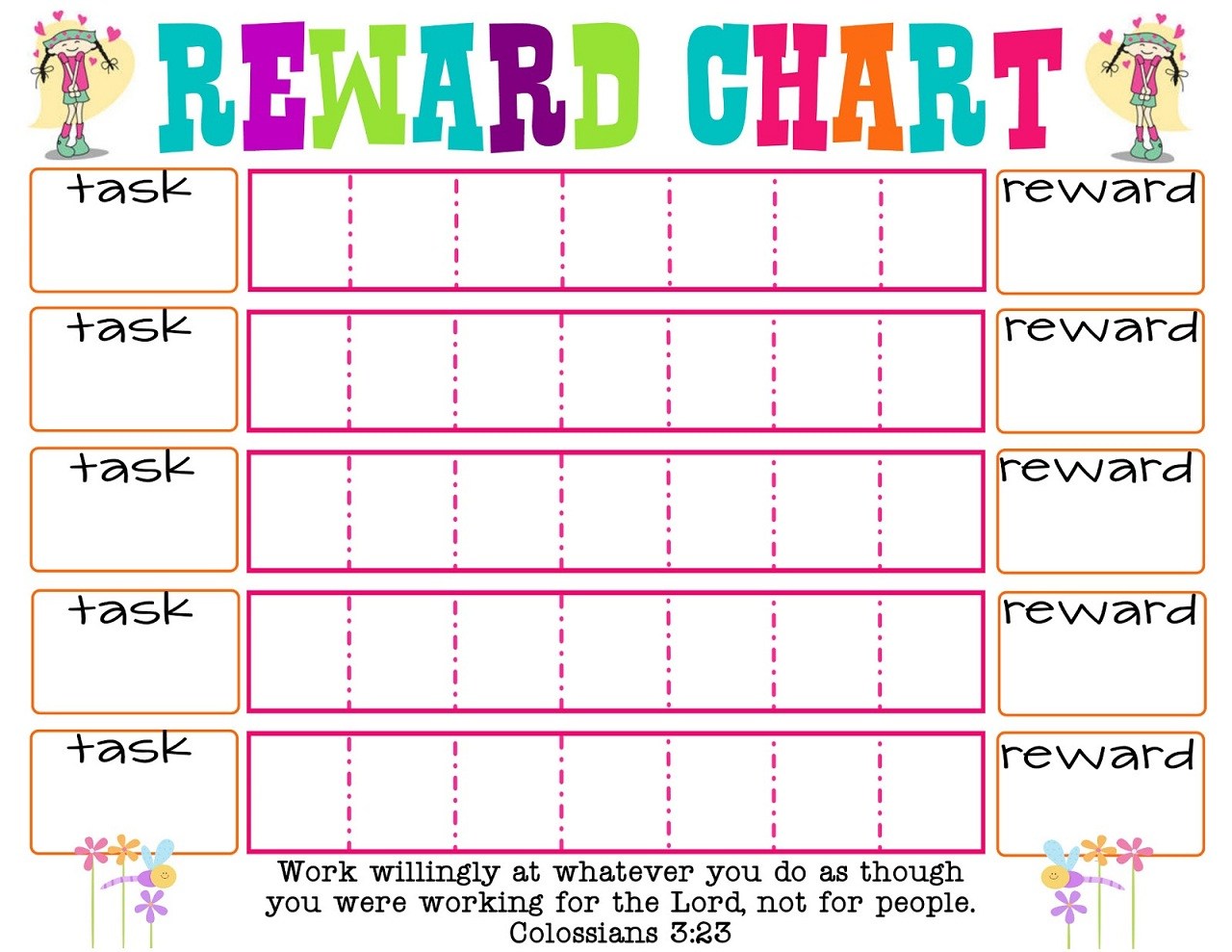 how to make a child s reward chart